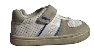 Reaction Kenneth Cole Boys Toddler Size 9 Sneakers White Gray Blue Hook Loop
